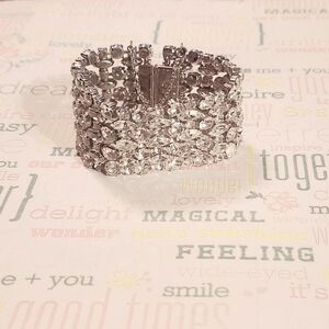 Chunky Stunning Clear Rhinestone  Designer Signer Sherman Bracelet Canada